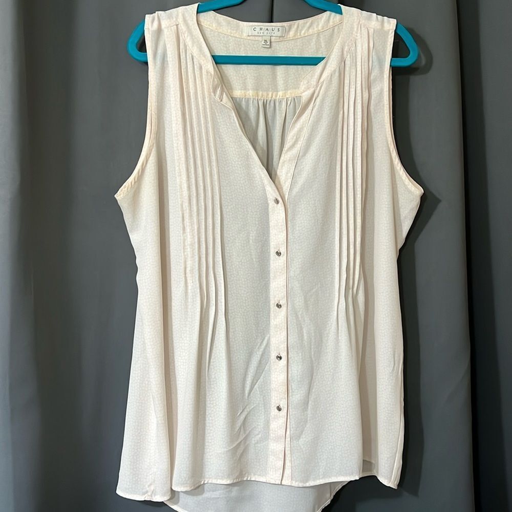 Chaus New York button down sleeveless Blouse size XL